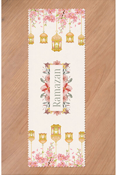 GREENDECOR Ramadan Eid Mubarak Crescent Mosque Floral Pattern Printed Table R...