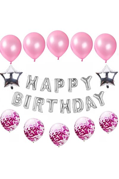 It's Party Time Set 25 baloane La mulți ani, roz,