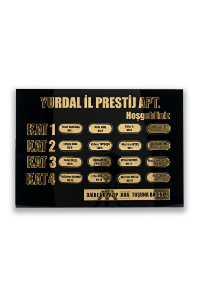 Kea Tasarım Kişiye Özel Apartman İsimlik