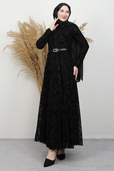 GİYZAMİLA Gökçen Hijab Dress Black