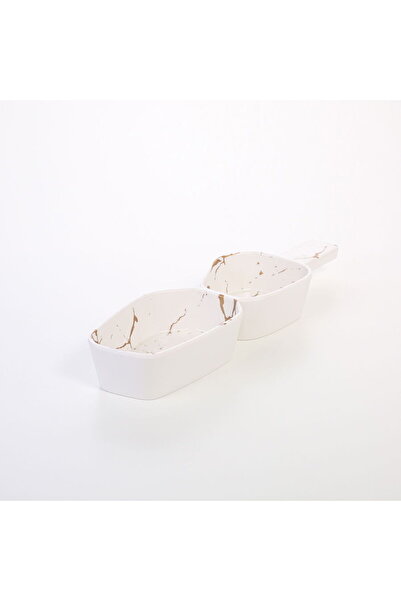 gemak White melamine serving plate with handle