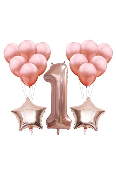 It's Party Time Комплект от 15 годишни балона за 1 година, звезди, латекс, ро...