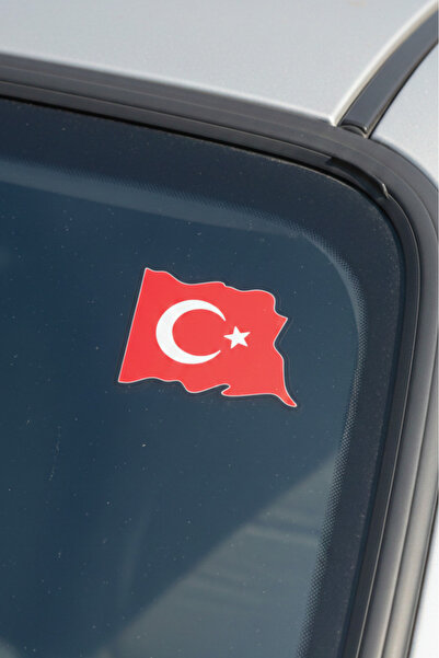 Yalıgraf Reklam Tabela Ayyıldız Waving Turkish Flag Windshield Auto Sticker