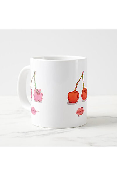 tpkitapevi Cherry Themed Porcelain Mug