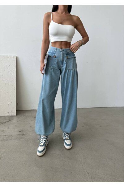 DENİKK Trendy Bellow Pocketed Wide-Let Balloon Fit Comfortable Loose Fit Gaba...