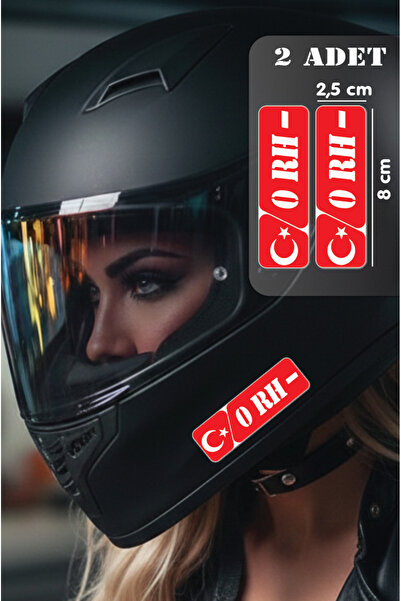 Yalıgraf Reklam Tabela Turkish Flag Blood Type Sticker Paste Motorcycle Helme...