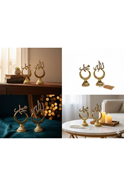 Elia Home Allah & Muhammed Yazılı Taşlı Dekoratif Masa Süsü Seti – Şık İslami...