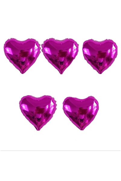 It's Party Time Σετ 5 μπαλονιών foil σε σχήμα καρδιάς, φούξια ροζ, 45 εκ.