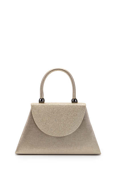 minebag Minimalist Design Glittery Covered Lip Evening Dress Handbag Gold