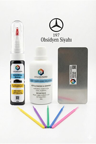 COLORGUARD Mercedes-Benz 197 Obsidyen Siyahı 2si1 Arada Rötuş Boyası Tam Set ...