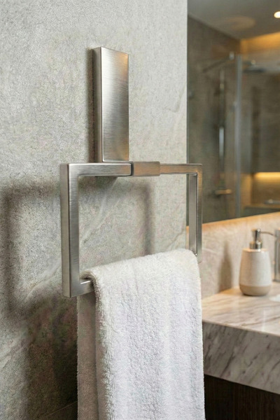 Zift Unique İnoks Satine Gri 304 Paslanmaz Çelik Hareketli Havluluk - Yapışka...