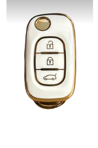ÖZEN KEYS Megane Iii Fluence 3 Button White Gold Auto Key Remote Control Case
