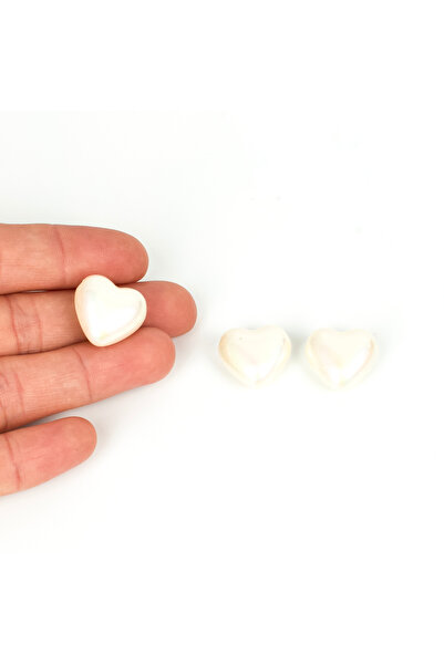 yfhobi 1 Adet - 17 mm Parlak Sedefli Kaplama Kalp Model İçten Delik Akrilik K...