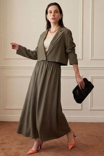 Hiccup Set din două piese MY FASHION: top cu mâneci lungi și nasturi & fustă ...