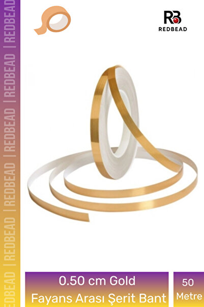 Redbead #Bant Suya Dayanıklı Yapışkanlı 0,5 cm 50 Metre Gold Fayans Arası Şer...
