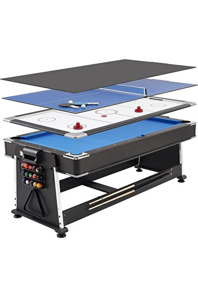 luxino trading طاولة ألعاب متعددة 4 في 1، طاولة بلياردو، طاولة هوكي هوائي، طا...