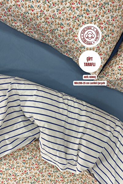 sutra Dream Series 100% Cotton Luxury Poplin Double Size Duvet Cover Set with...