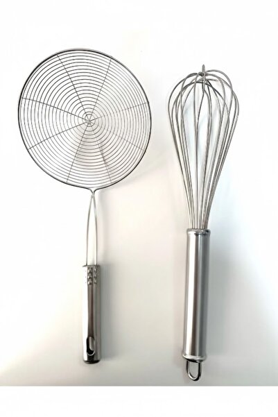 UNDHOME Stainless Steel Whisk and Frying Colander Set, Oil Strainer, Wire Whisk