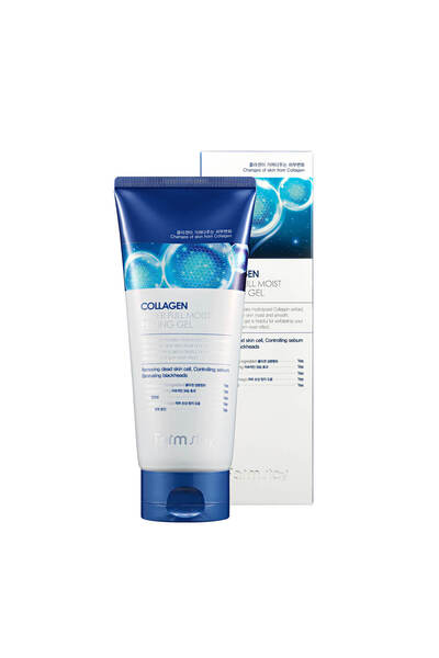 Farmstay Collagen Peeling Gel 180ml – Exfoliant Facial Coreean, Curățare Deli...