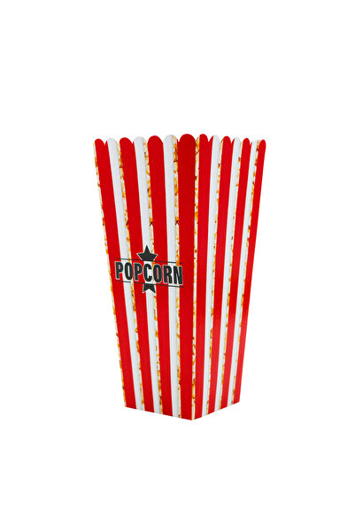 Yusuf Dirik YD Party Supplies Popcorn Box Red Striped 20 cm 20 Pieces