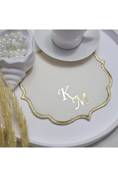 lafazan Isminize Özel Gold Baskılı Söz Ve Nişanlarınız Için Damat Kahve Peçetesi