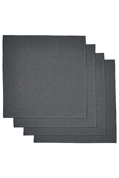 OEM Table Napkins, Set of 4, 100% Cotton, Dyed Yarn, 35x35 cm, Dark Gray