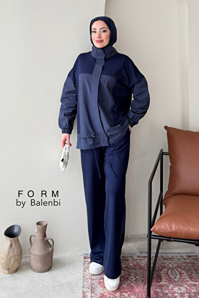 Balenbi Garni Detailed Lace-Up Hijab Women's Oversize Suit 1172 – Form Series