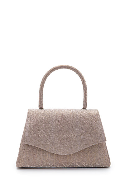 minebag Special Design Glittery Textured Shelia Evening Dress Handbag Powder