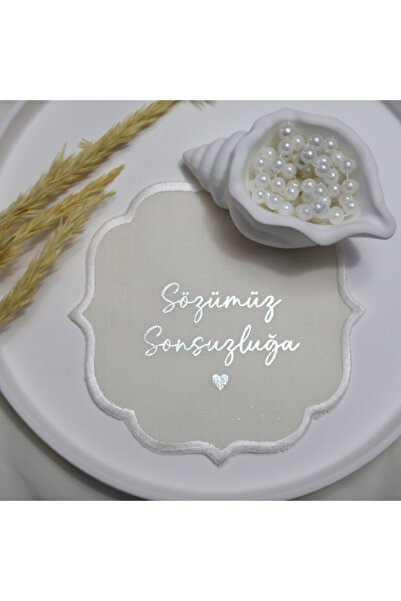 lafazan Söz Ve Nişanlarınız Için Gümüş Baskılı Damat Kahve Peçetesi