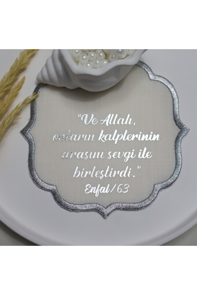 lafazan Gümüş Baskılı Söz Ve Nişanlarınız Için Damat Kahve Peçetesi