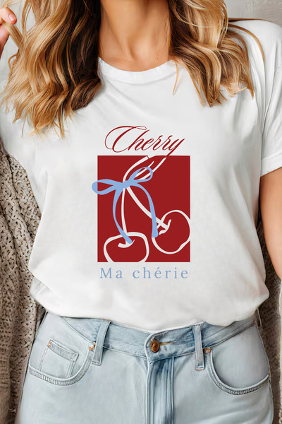 Sarah's Boutique Women's T-shirt – 100% cotton – "Elegant Cherry"