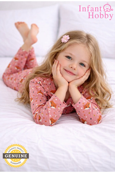 İnfant Hobby طقم بيجامة فوكس بيبي آند تشايلد من الفلانيل القطني 100%