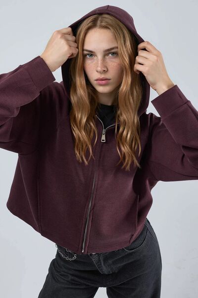 Hiccup Busem Pocket Detailed Hooded Zipper Jacket