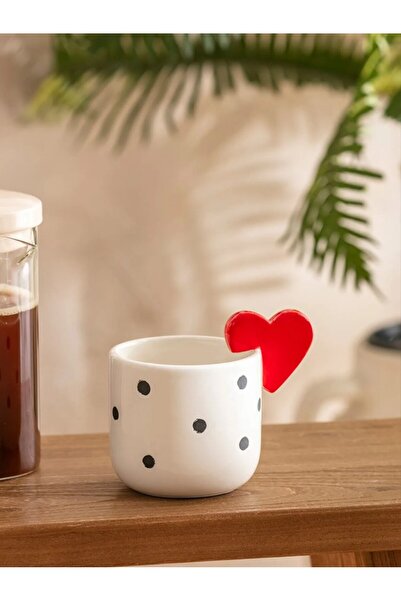 LC Waikiki LCW HOME Karışık Kalp Baskılı Seramik Kupa 360 Ml