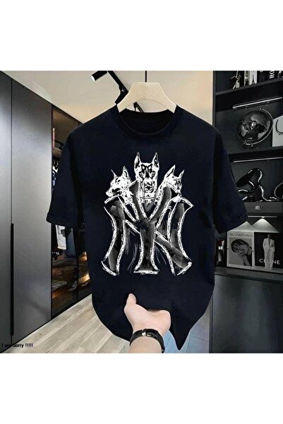 CLASSY.MODA Unisex Μαύρο Μπλουζάκι με στάμπα Oversize Streetwear Άνετη εφαρμο...