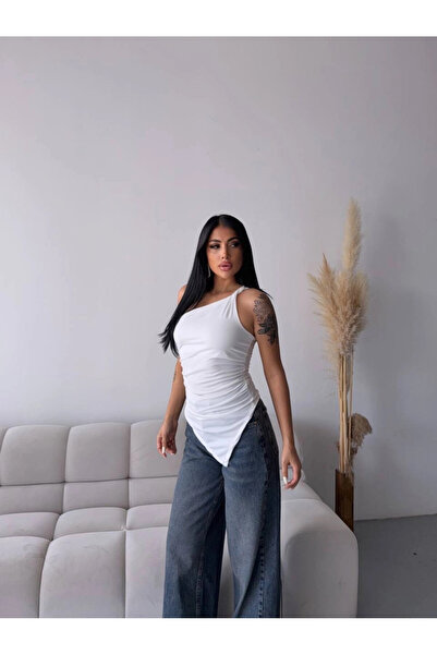 Cool & Sexy Women's Shoulder Detail Design Blouse White