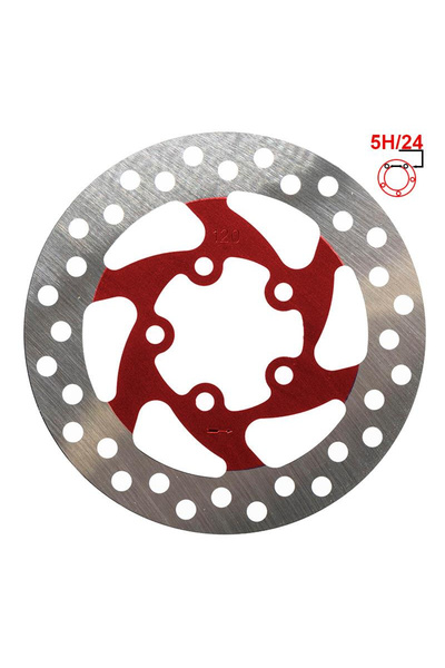eWheel Disc de frana trotineta electrica 120mm 5H rosu