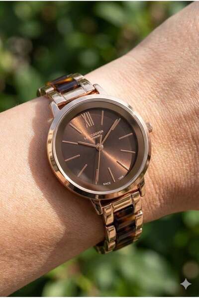 Lee Cooper Women's Wristwatch |   32mm, Brown Dial, Rose Gold Color Case and ...