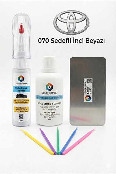 COLORGUARD Toyota 070 Sedefli İnci Beyazı 1.Kat Rötuş Boyası İğneli Fırçalı, ...