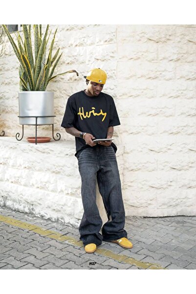 CLASSY.MODA Unisex Μαύρο Μπλουζάκι με στάμπα Oversize Streetwear Άνετη εφαρμο...