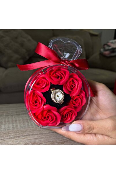 OEM Diamond Box with Soap Roses + Gift Clock, Love Gift