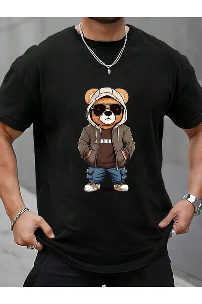 CLASSY.MODA Unisex Μαύρο Μπλουζάκι με στάμπα Oversize Streetwear Άνετη εφαρμο...