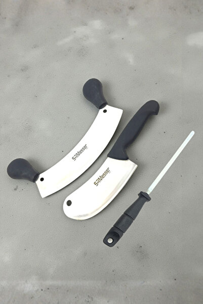 SRMesser 1881 Zırh Bıçak Seti 3 Parça Soğan Satırı Kıyma Bıçağı Bileme Masatı...