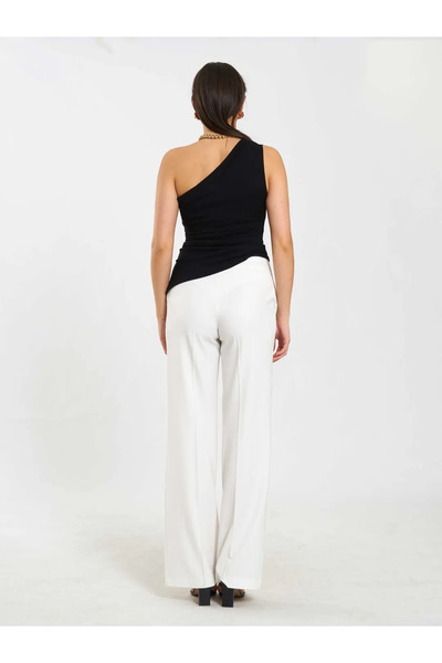 Caddebostan Moda Women's One-Shoulder Knitted Blouse Asymmetrical Cut Stylish...