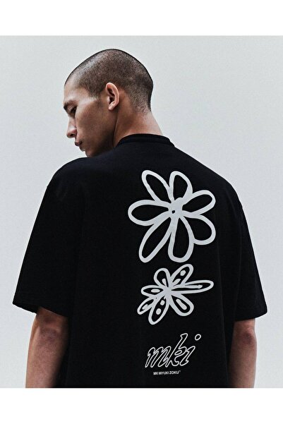 CLASSY.MODA Unisex Μαύρο Μπλουζάκι με στάμπα Oversize Streetwear Άνετη εφαρμο...