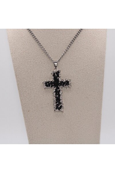 Mournbelle Gotik Haçlı Çelik Kolye