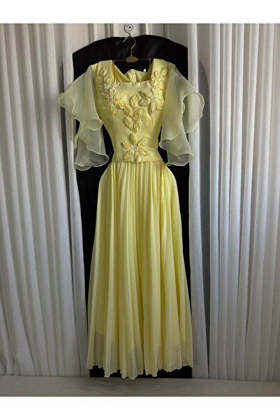 Special-DIARA Classic yellow evening dress