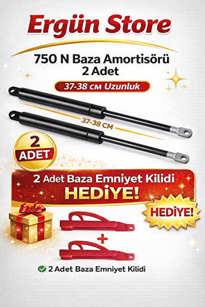 Ergün Baza Amortisörü 750 N , Baza Pistonu ( 1 Çift / Takım ) Emniyet Kilidi ...
