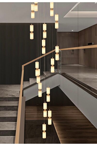 Cristalin Aydınlatma Mermer serisi Led 16 lı Sarkıt Avize