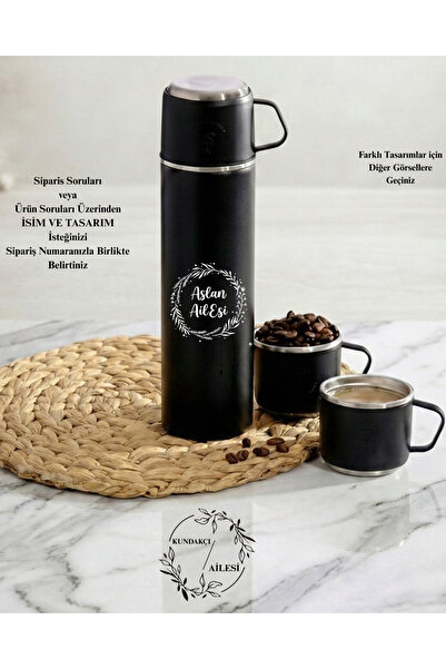 Penguen Kişiselleştirilebilir Paslanmaz Çelik Çay Termosu Özel İsimli Tasarımlı